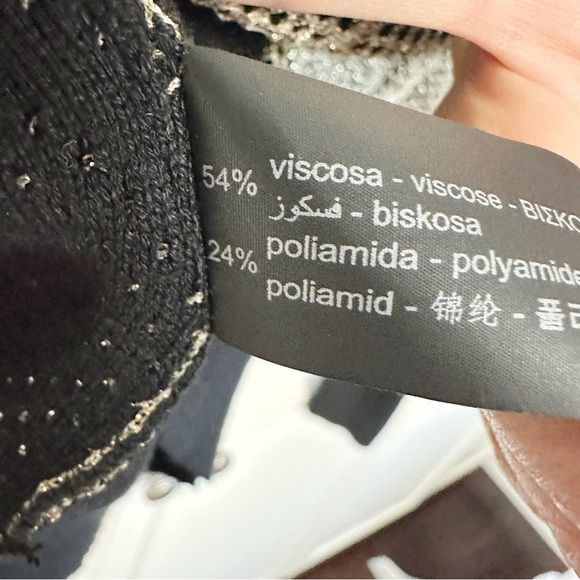 Zara Metallic Cardigan Button Front Geometric Momcore Academia - Picture 12 of 15